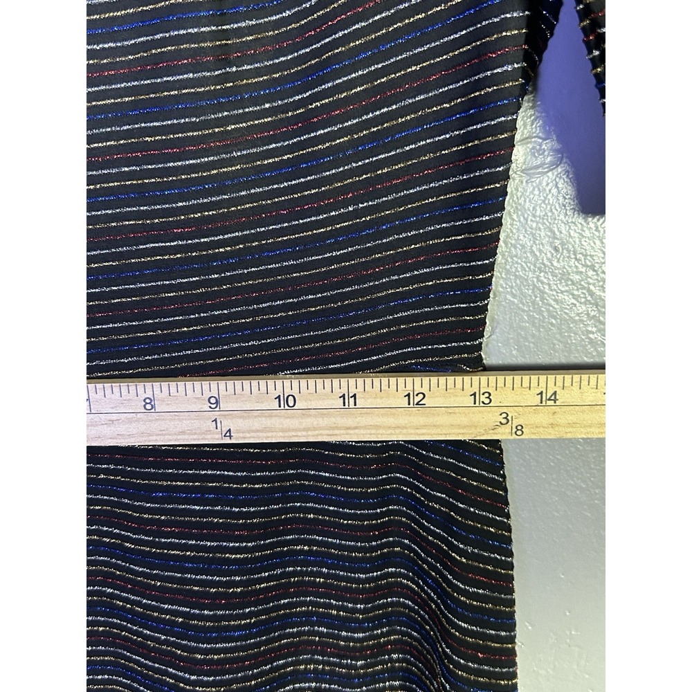 Modcloth A Line Skater Dress Women Small Striped Glitter Sparkle Rainbow Stretch - Picture 8 of 10